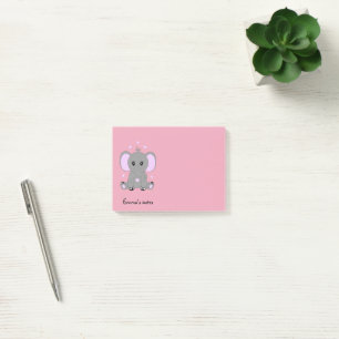Bloco De Notas Elefante de bebê bonito a rosa para as raparigas,