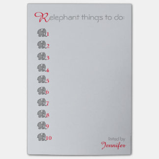 Bloco De Notas Elefante de Cinza personalizado "RElephant" para l