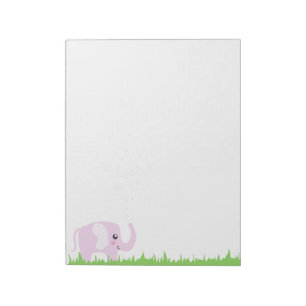 Bloco De Notas Elefante fofo em rosa e roxo feminino