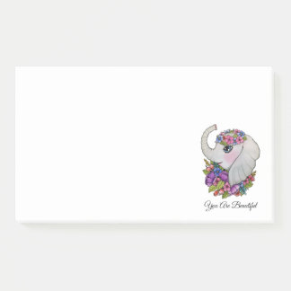 Bloco De Notas Elefante Fúnebre Com Flores Selvagens Em Aquarela