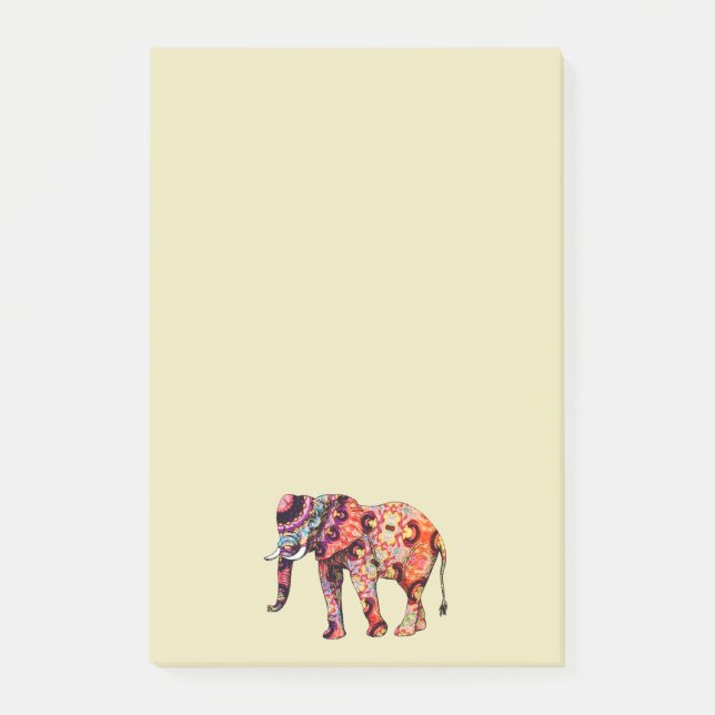 Bloco De Notas Elefante multicolorido colorido (Frente)