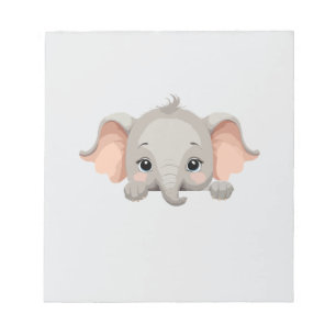 Bloco De Notas Elefante Peeking Bonito Adorável E Engraçado Anima