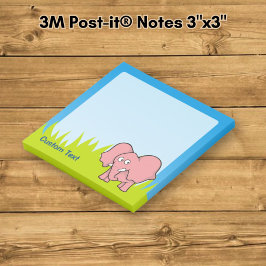 Bloco De Notas Elefante Rosa Cartoon
