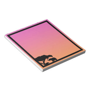 Bloco De Notas Elefante Silhuettes no Sunset