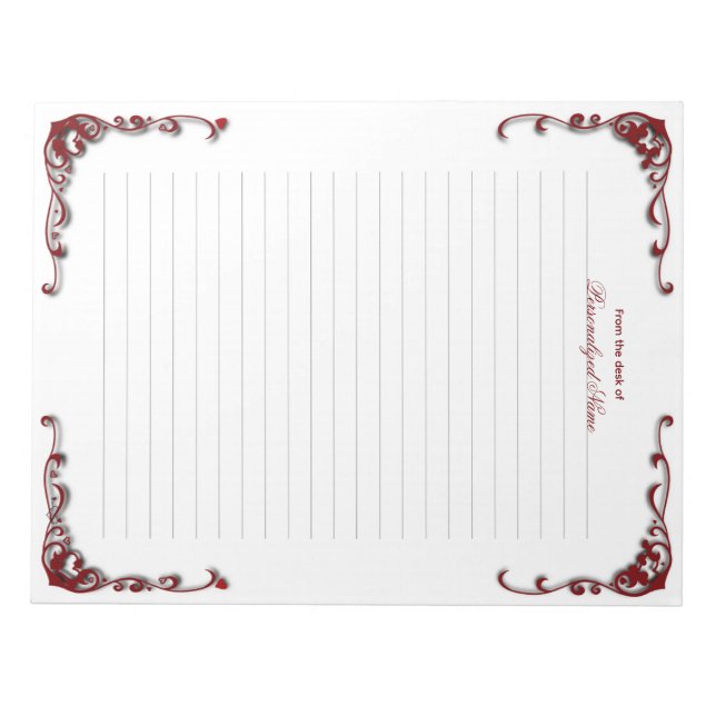 Bloco De Notas Elegância Barroca Lined (Frente)