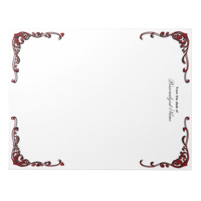 Bloco De Notas Elegância barroca - Preto sem line (Frente)