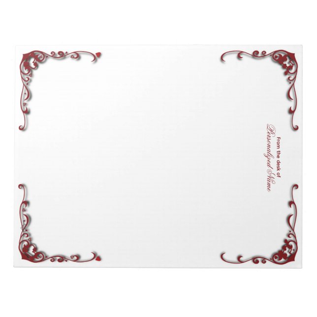 Bloco De Notas Elegância barroca sem revestimento (Frente)