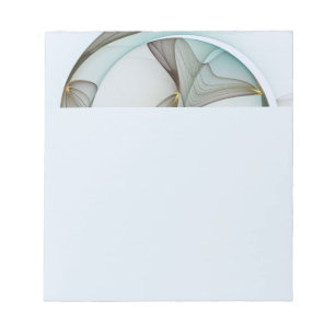 Bloco De Notas Elegância Moderna Abstrata Turquesa Marrom Dourado
