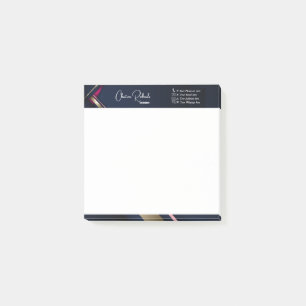 Bloco De Notas Elegant Abstract Gold Blue Pink