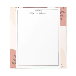 Bloco De Notas Elegant Boho Frame Teacher 