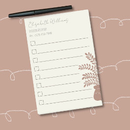 Bloco De Notas Elegant Botanical To-Do List Notes 