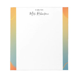 Bloco De Notas Elegant Colored Frame Teacher Notepad
