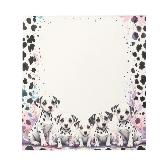 Bloco De Notas Elegant Dalmatian Dogs Whimsical (Frente)