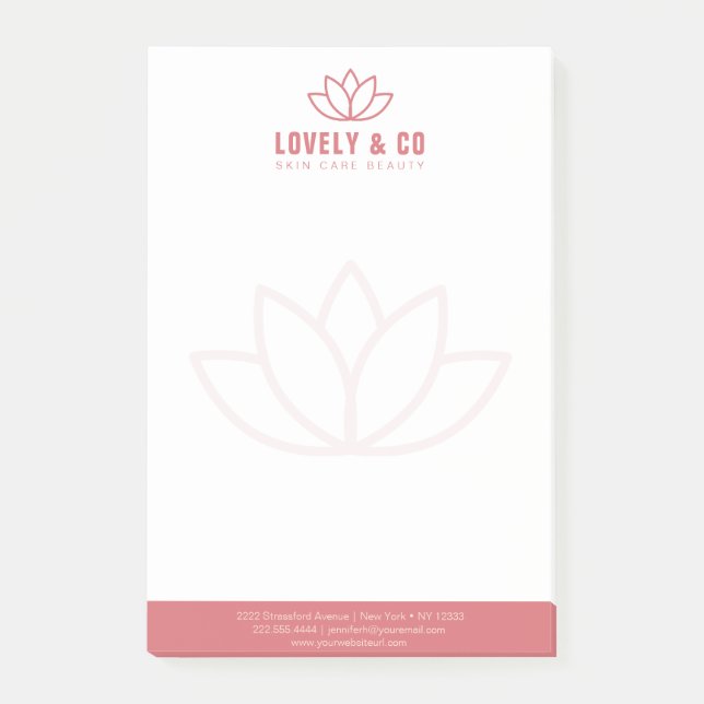 Bloco De Notas Elegant Dusty Rose & Ivory Salon Beauty (Frente)