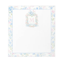 Bloco De Notas Elegant Floral Monogram