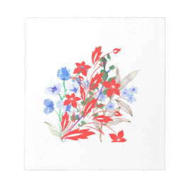 Bloco De Notas Elegant Flower and Leaves Artwork | Minimal