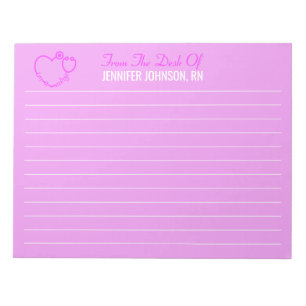 Bloco De Notas Elegant From The Desk Of Nurse Stethoscope Name