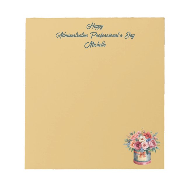 Bloco De Notas Elegant Gold Administrative Professionals Day (Frente)