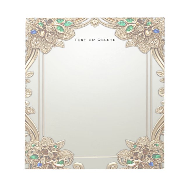 Bloco De Notas Elegant Gold Ornate Notepad (Frente)