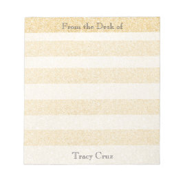 Bloco De Notas Elegant Gold Striped Custom Notes