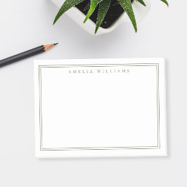 Bloco De Notas Elegant Minimalist Olive Green Two Border