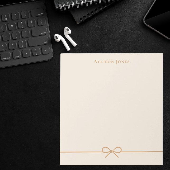 Bloco De Notas Elegant Modern Minimalist Girly Simple Cute Bow (Criador carregado)