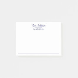 Bloco De Notas Elegant Navy Blue Script Border 