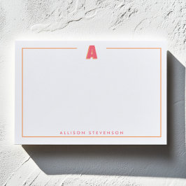 Bloco De Notas Elegant Personalized Monogram 3D Letter A Initial 