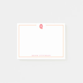 Bloco De Notas Elegant Personalized Monogram 3D Letter Q Initial 