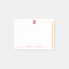 Bloco De Notas Elegant Personalized Monogram 3D Letter U Initial 