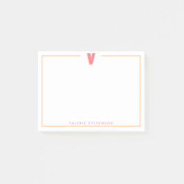 Bloco De Notas Elegant Personalized Monogram 3D Letter V Initial 