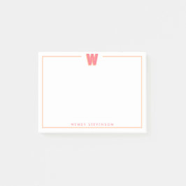 Bloco De Notas Elegant Personalized Monogram 3D Letter W Initial 