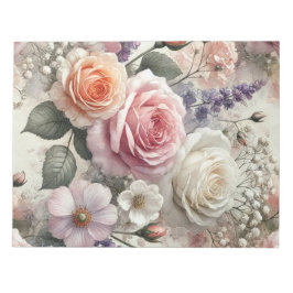 Bloco De Notas Elegant Pink and White Roses Notepad