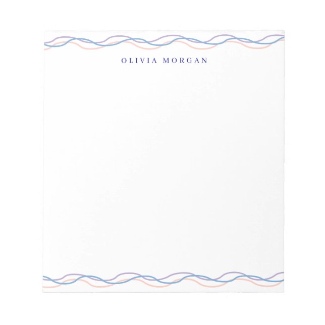 Bloco De Notas Elegant wavy border soft pastel tones (Frente)