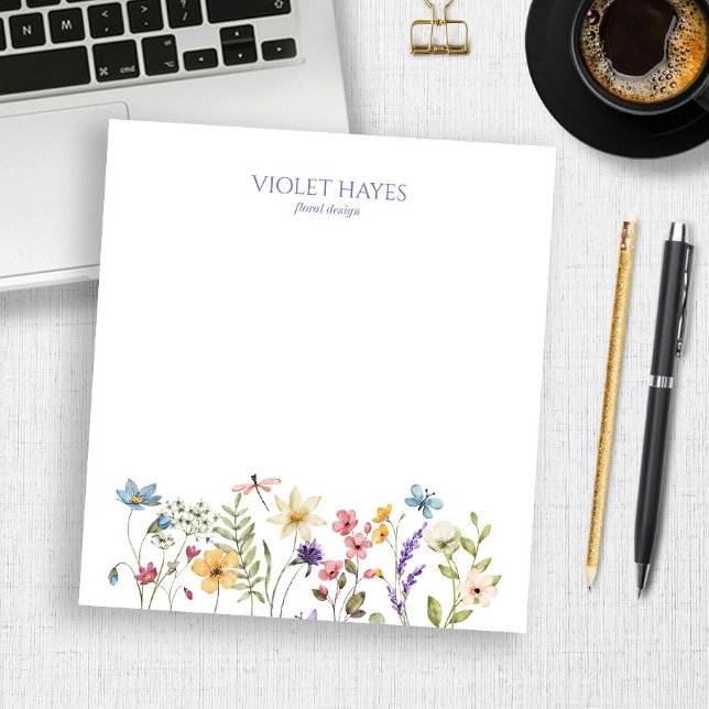 Bloco De Notas Elegant Wildflower Wild Flower Floral Custom (Criador carregado)