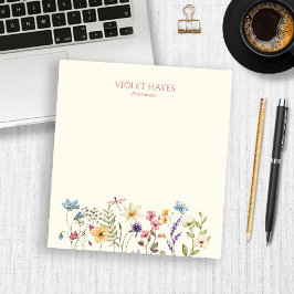 Bloco De Notas Elegant Wildflower Wild Flower Floral Custom
