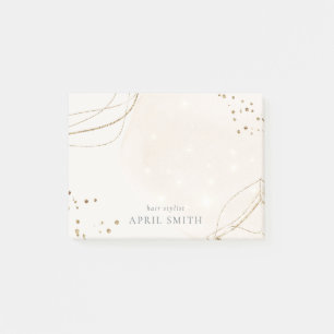 Bloco De Notas Elegante Abstrato Glitter Ivory Dourado Watercolor
