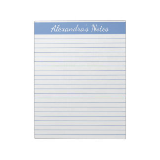 Bloco De Notas Elegante Azul Claro 8,5x11 - Tamanho das letras pe