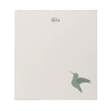 bloco de notas elegante beija-flor verde oliva rús