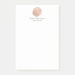 Bloco De Notas Elegante Bela Mandala Logotipo Rosa Dourado Person