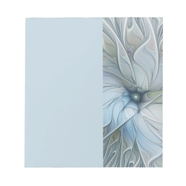 Bloco De Notas Elegante Beleza Arte Fractal Abstrata Moderna Flor (Frente)