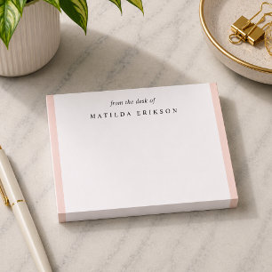 Bloco De Notas Elegante Blush Pink Feminina Da Mesa De