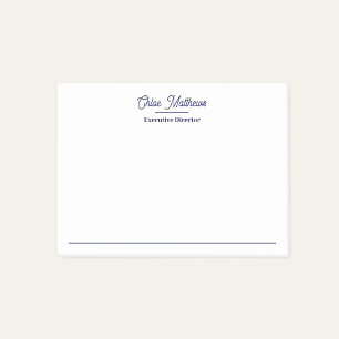 Bloco De Notas Elegante Borda de Letra Inglesa Azul-Marinho