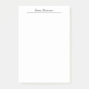 Bloco De Notas Elegante Caligrafia Preta e Branca Profissional