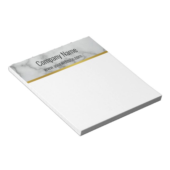 Bloco De Notas Elegante Cinza Marble Business Text Modelo (Inclinado)