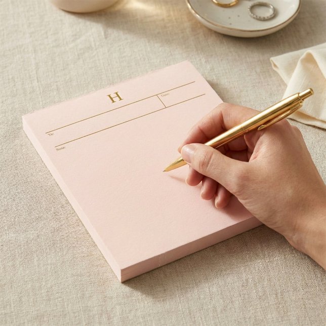 Bloco de Notas Elegante com Monograma para ela (Criador carregado)