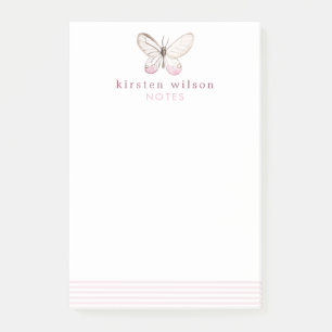 Bloco De Notas Elegante coram as listras & as notas de post-it da
