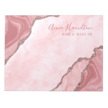 Elegante Cream Blush Pink Agate Geode Business