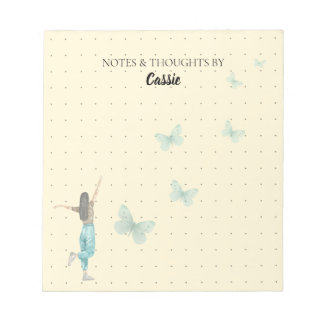 Bloco de Notas Elegante de Borboleta em Aquarela