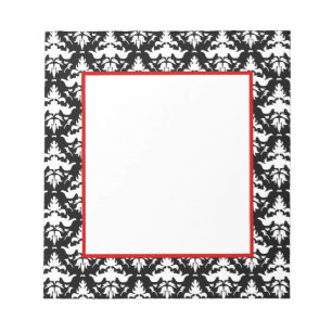 Bloco de notas elegante do damasco vermelho e